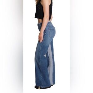 Daily Blue by AG Adriano Goldshmied Virgo, Wide Leg High Waisted Two Toned Denim